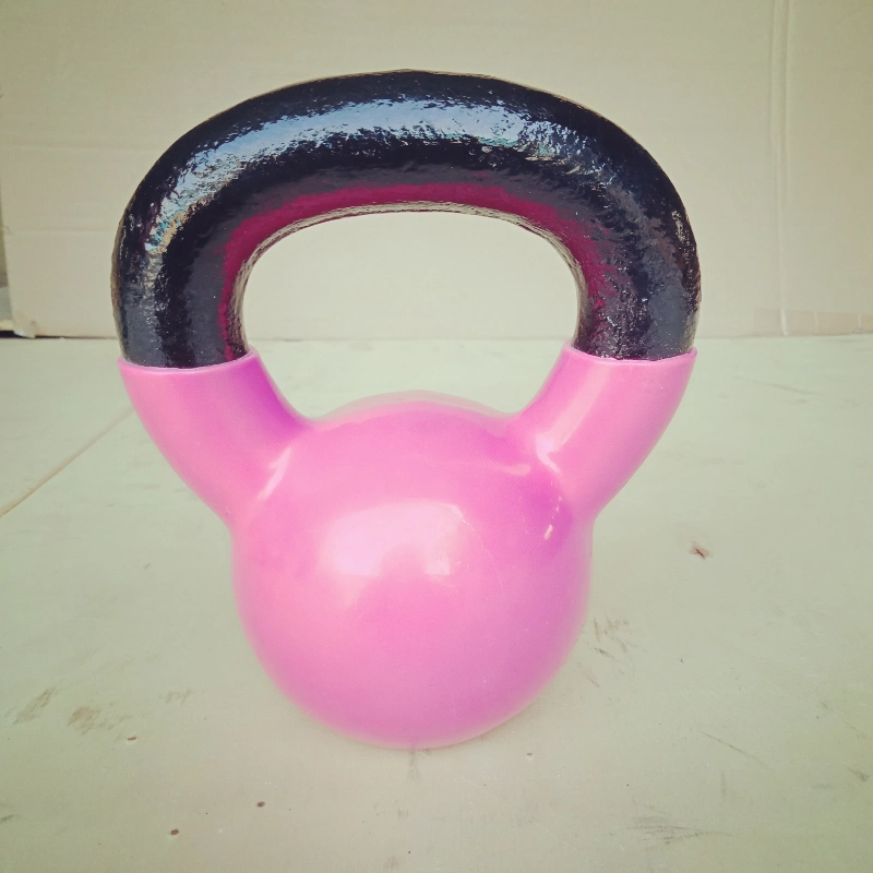 Colorful Fitness Cast Iron Kettlebell with Vinyl Dipping
