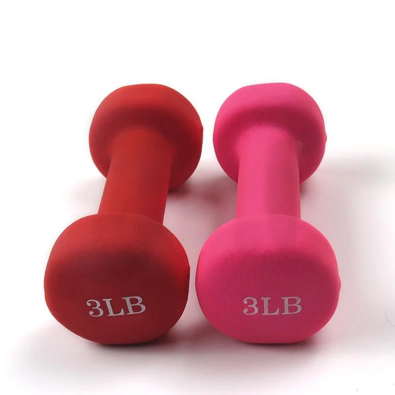 Fitness Custom Color 1kg 3kg 5kg 10kg Vinyl Dumbbell Weights Aerobic Gym Women Kid Hex Neoprene Dumbbell Set