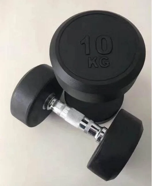 Best Quality Fitness Equipment/Gym Equipment Fixed Black Rubber Dumbbell