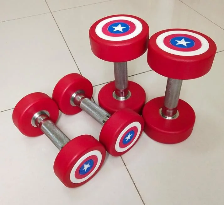 Wholesale Cheap Commercial Home Fitness Accessory 2.5kg-50kg Red Round Rubber Dumbbell Set