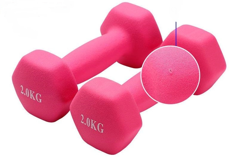 Gym Equipment Wholesale Factory Manufacture Power Training Gym Dumbbell Strength Equipment Custom Lady Dumbbell Rubber Hex Dumbbell