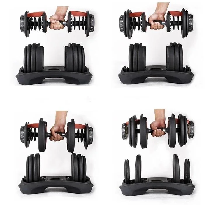 Gym Fitness Equipment Exercise Weight 24kg 52.5lb Adjustable Dumbbell Set