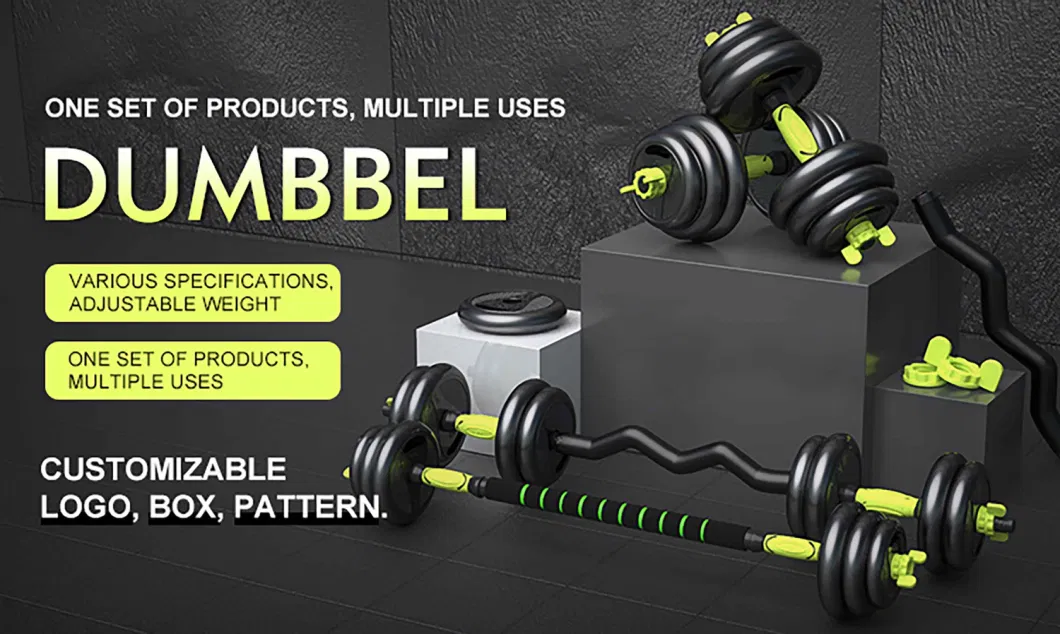 Household Weights Gym Fitness Equipment Kettlebell Free Weights Dumbbell Adjustable and Barbell Set for Body Building