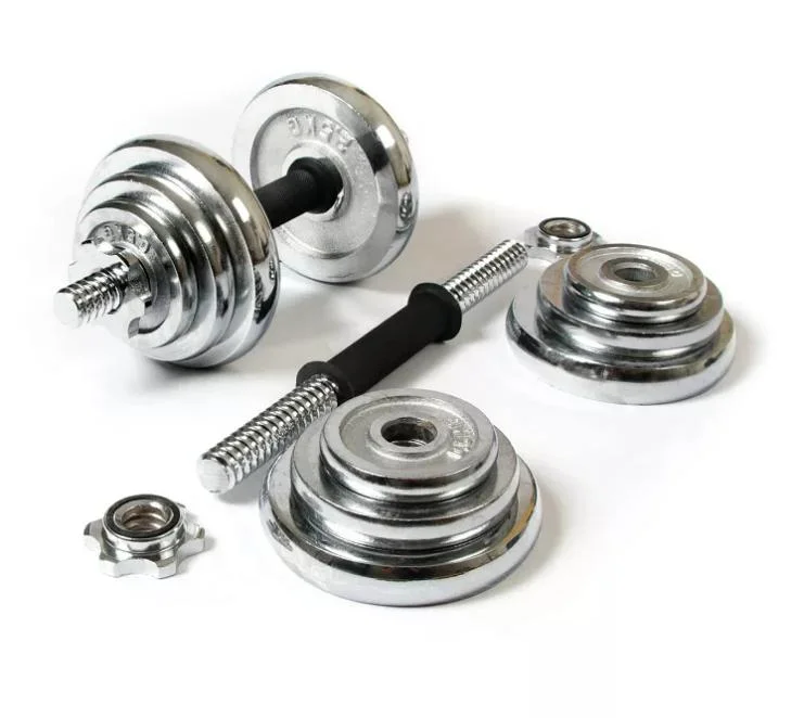 Gym Lifting Manufacture Manufacture Factory Price 45lb 50kg 60 Lb Gym Equipment Weight Lifting Chrome Dumbbell Set