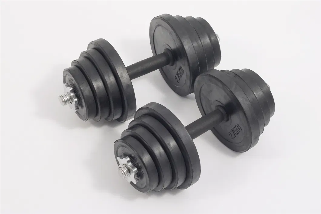 Adjustable Steel Dumbbell Set with Rubber Handle for Comfortable Weight Lifting Fitness Equipment