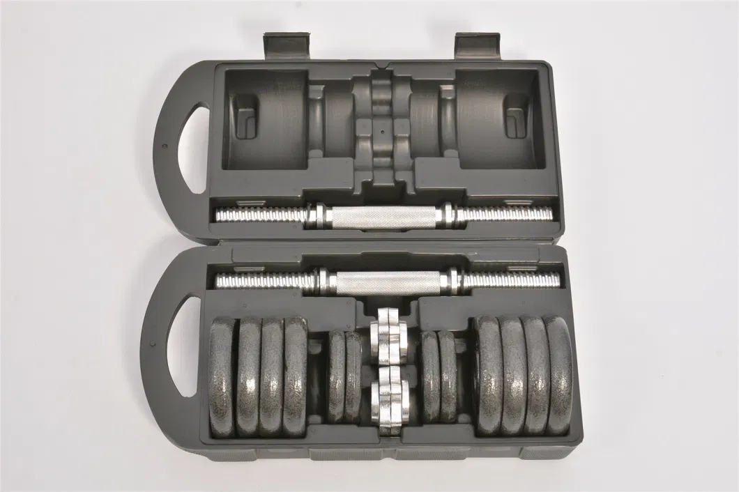 Adjustable Steel Dumbbell Set with Rubber Handle for Comfortable Weight Lifting Fitness Equipment