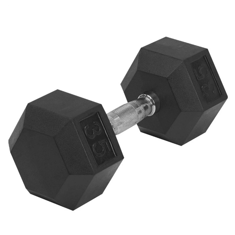 Wholesale Competitive Price Black Rubber Hex Dumbbells