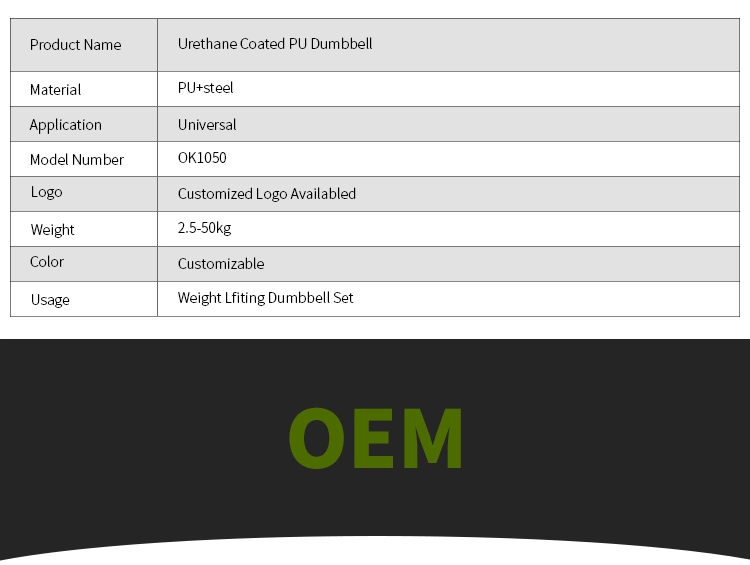 Okpro Gym Equipment Wholesale Urethane Coated PU Dumbbell Set for Sale