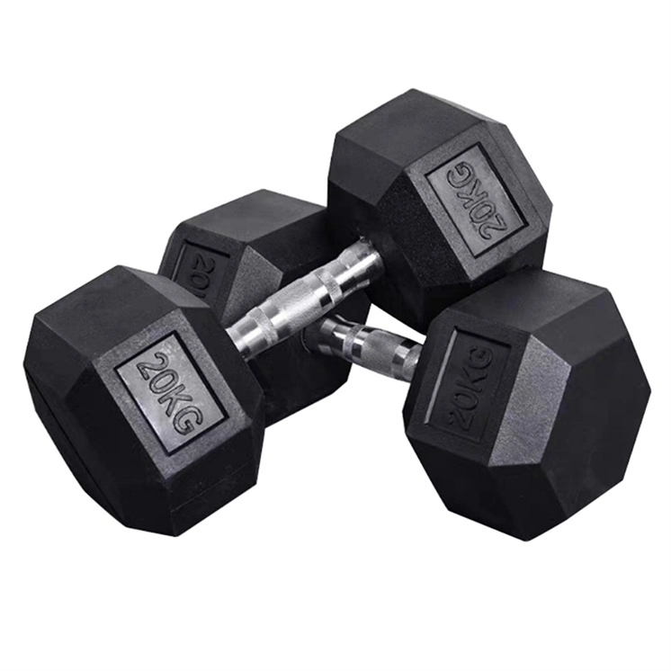 Wholesale Hex Dumbbell Gym Equipment Fixed Rubber 5-50 Lbs Hexagon Dumbbells Set