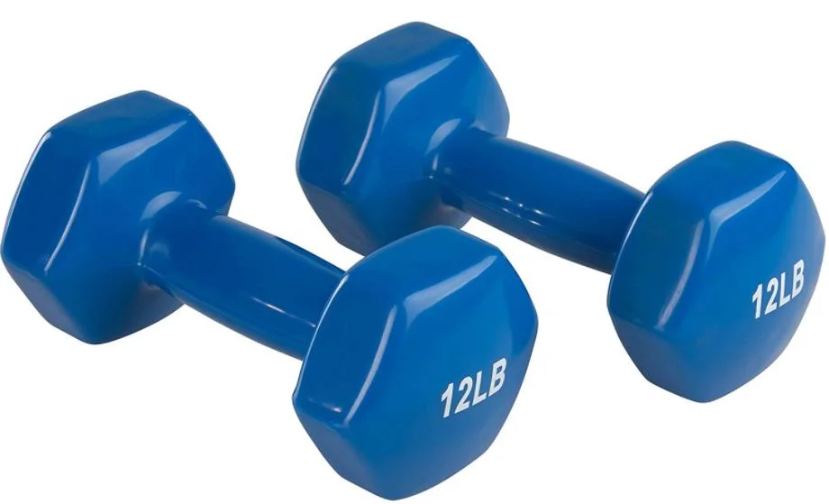 Basics Vinyl Coated Hand Weight Pair Set of 2 12lb Dumbbell