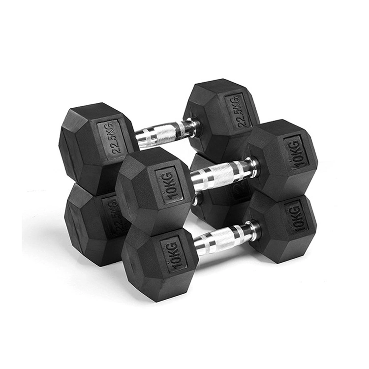 Rubber Fitness Gym Equipment Hexagon Set Hex Dumbbell