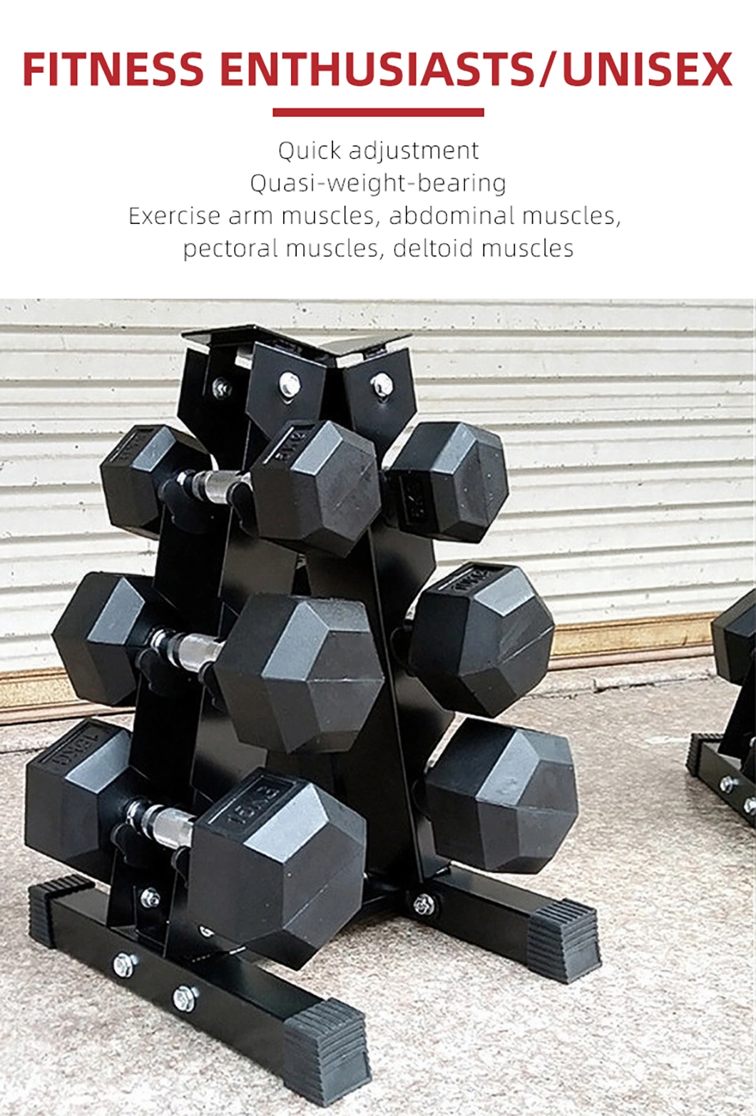 Factory Price Kg and Lb Hex Rubber Dumbbells for Swift Shipment