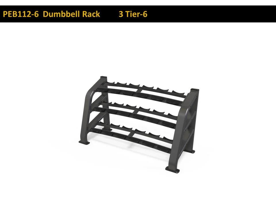 Professional Gym Exercise Equipment Three 3 Tier-9 Strength Training Accessories Commercial Fitness Dumbbell Rack