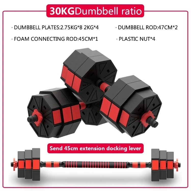 Multi-Shape 2 in 1 Barbell Dumbbells Exercise 10kg 15kg 20kg 30kg 40kg Environmental Protection Cement Material Dumbbells