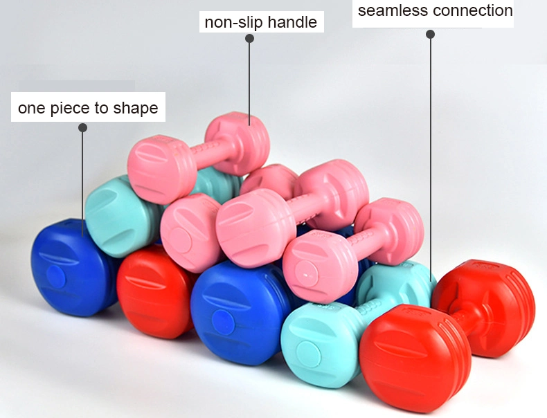 Cheap Plastic Vinyl Dumbbell / Women Plastic Cement Dumbbell 1kg/2kg/3kg/4kg/5kg