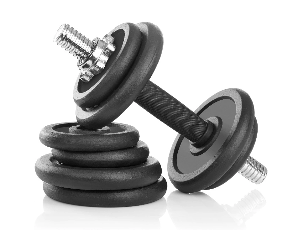 Customizable Dumbbell Set Commercial Gym Fitness Equipment Black Rubber Coated Dumbbell