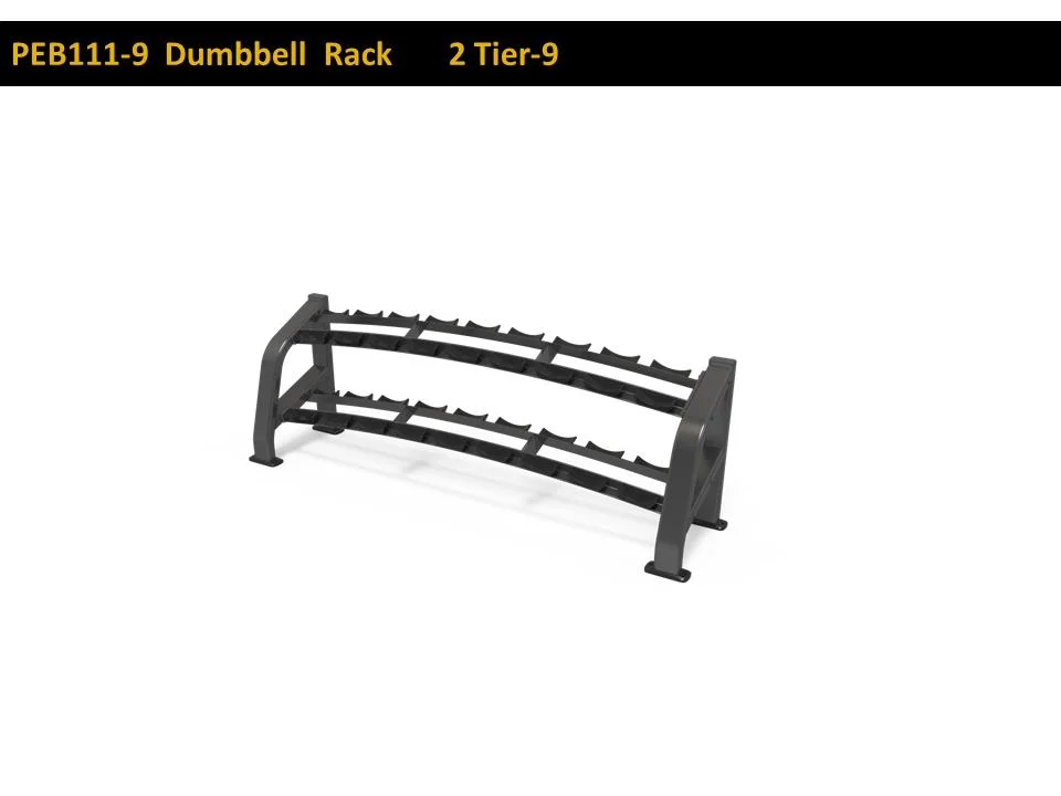 Professional Gym Exercise Equipment Three 3 Tier-9 Strength Training Accessories Commercial Fitness Dumbbell Rack