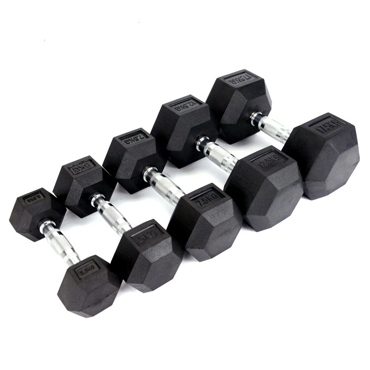 Gym Weights Rubber Hexagon Hex Dumbbells