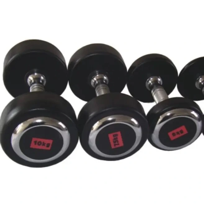 Fixed Rubber Dumbbell with Steel