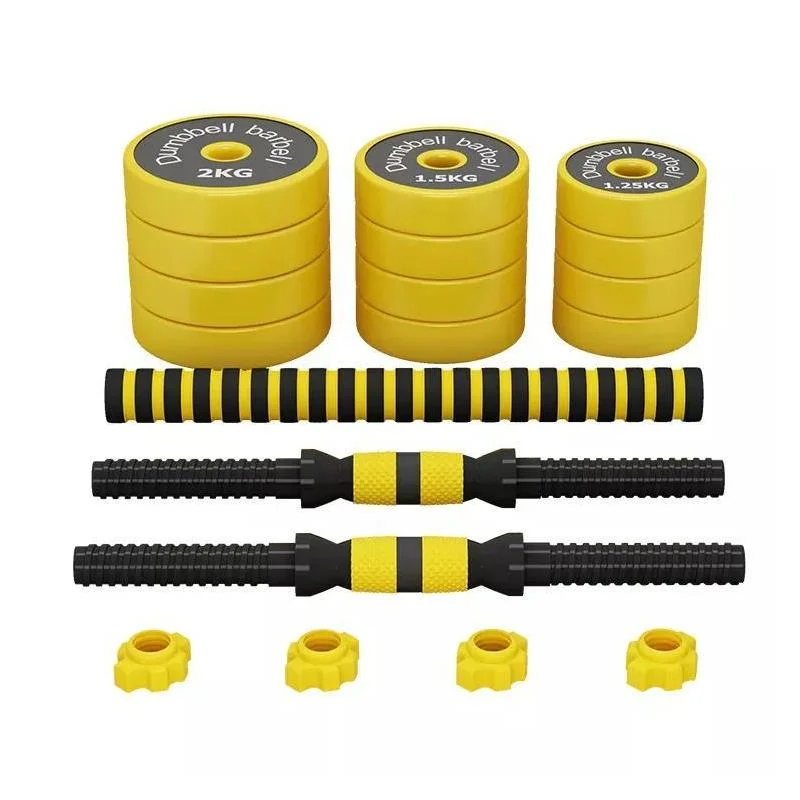 15kg Yellow Pizza Weight Dumbbell Gym Weights Adjustable