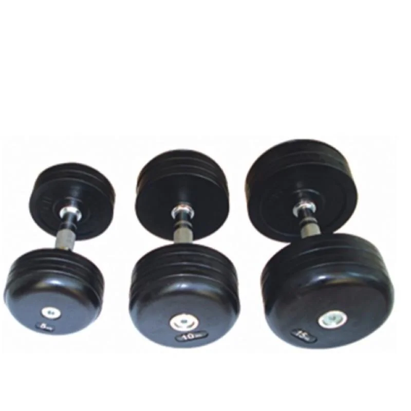 Adjustable Rubber Dumbbell with Chrome Bar