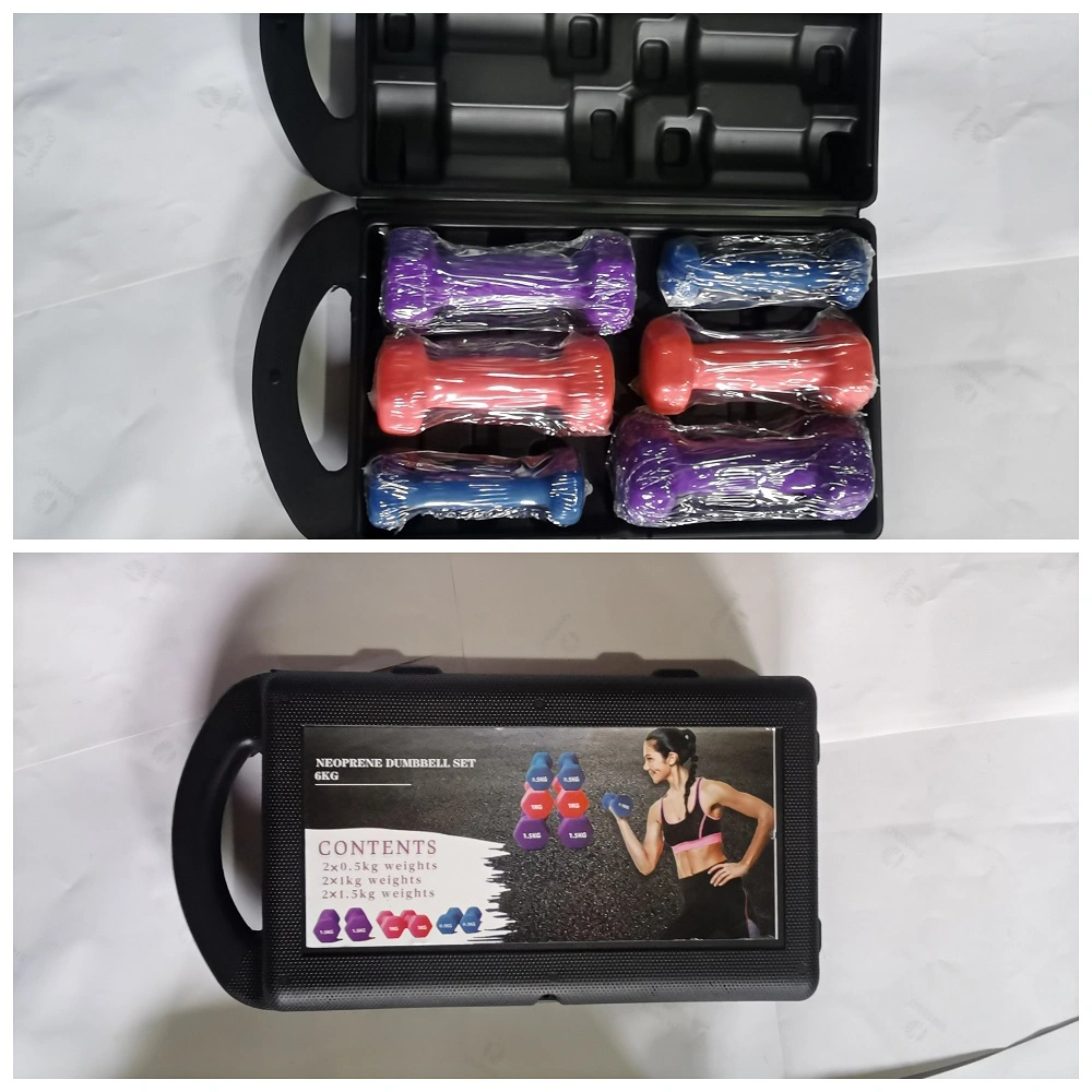 Best Seller Colorful Neoprene Vinyl Dumbbell Set 6kg 8kg 10kg and 12kg