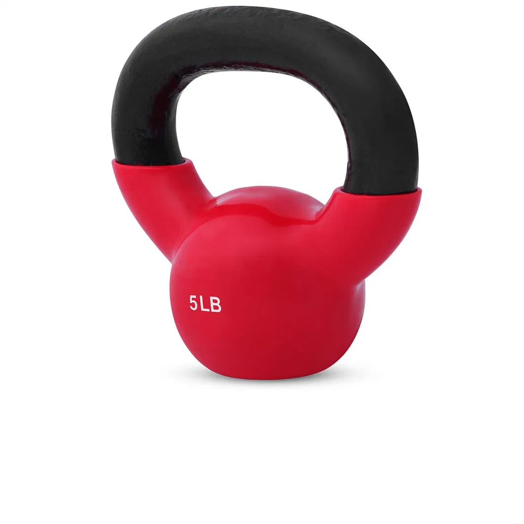 5lb Body Building Colorful Vinyl Coated Weight Lifting Home Gym Power Coated Equipment Free Weights Vinyl Kettlebell