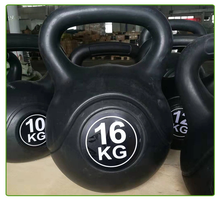 Household Weight Lifting Gym Equipment Manufacture Power Training Rubber Coated Cement Kettlebell