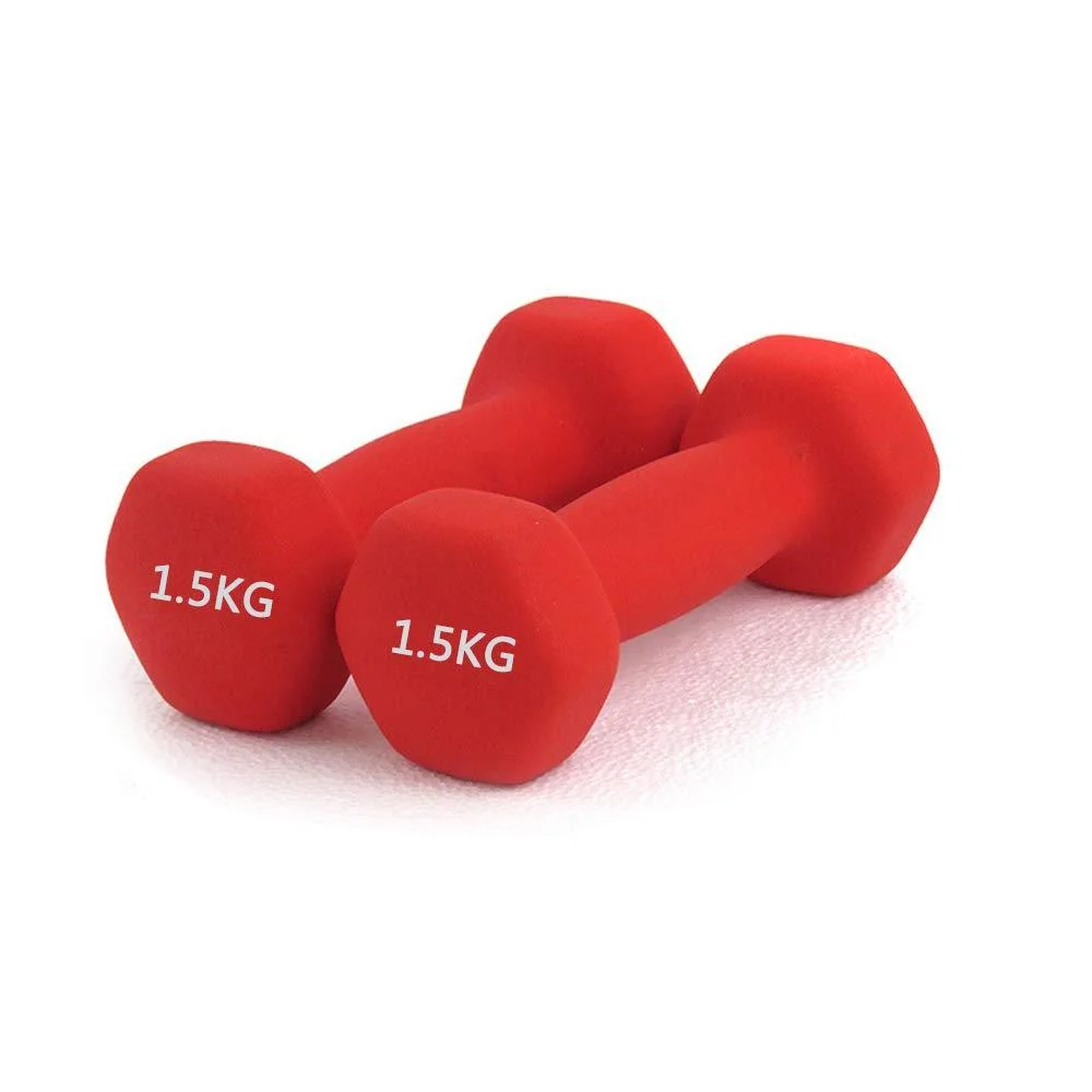 Quality Exercise Equipment Dumbles Weight Lifting Dumbbells Free Weights Pesas Neoprene Coated Mancuerna Gym Hexagonal Dumbells
