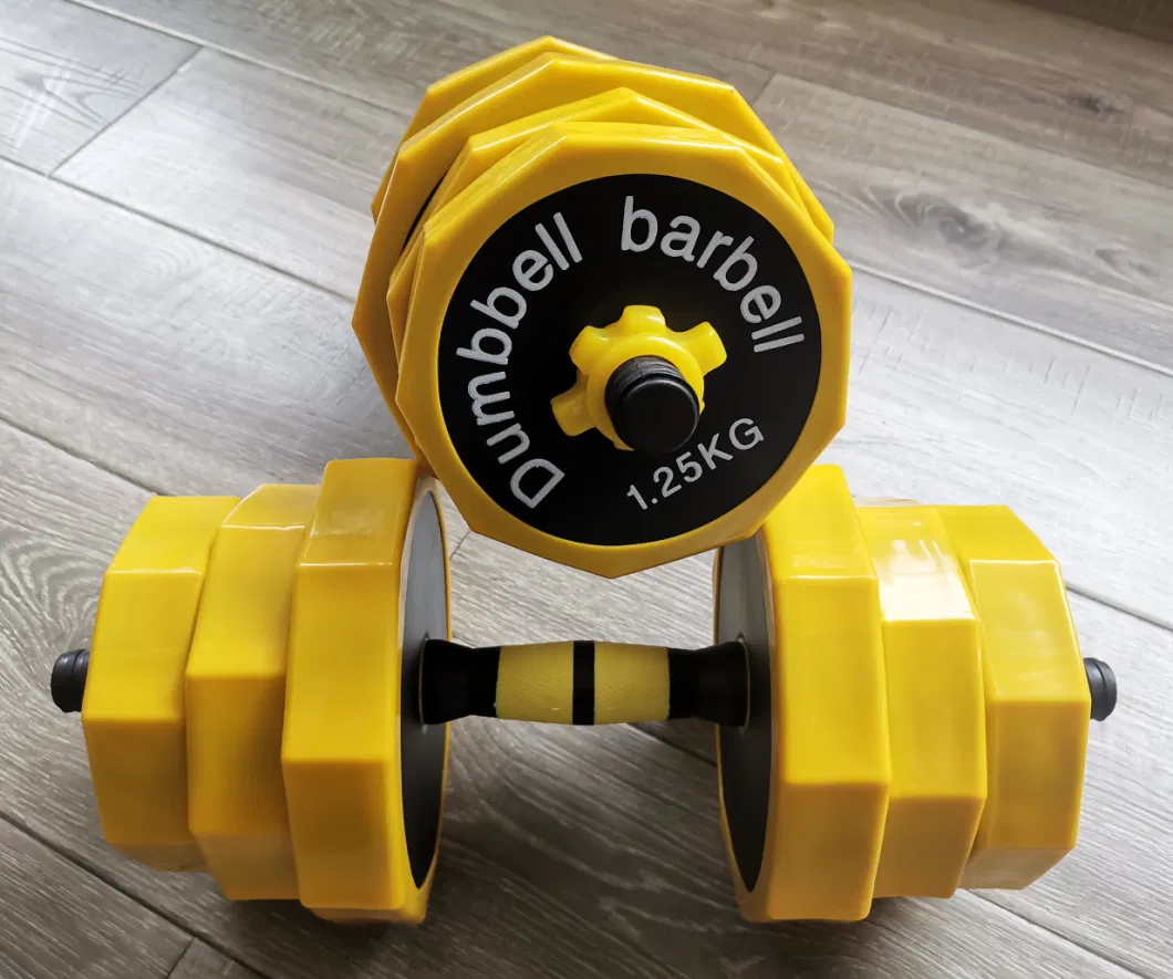 40 Kg Eco-Friendly Barbell Weight Lifting Environmental Plastic Coated Cement Dumbbell