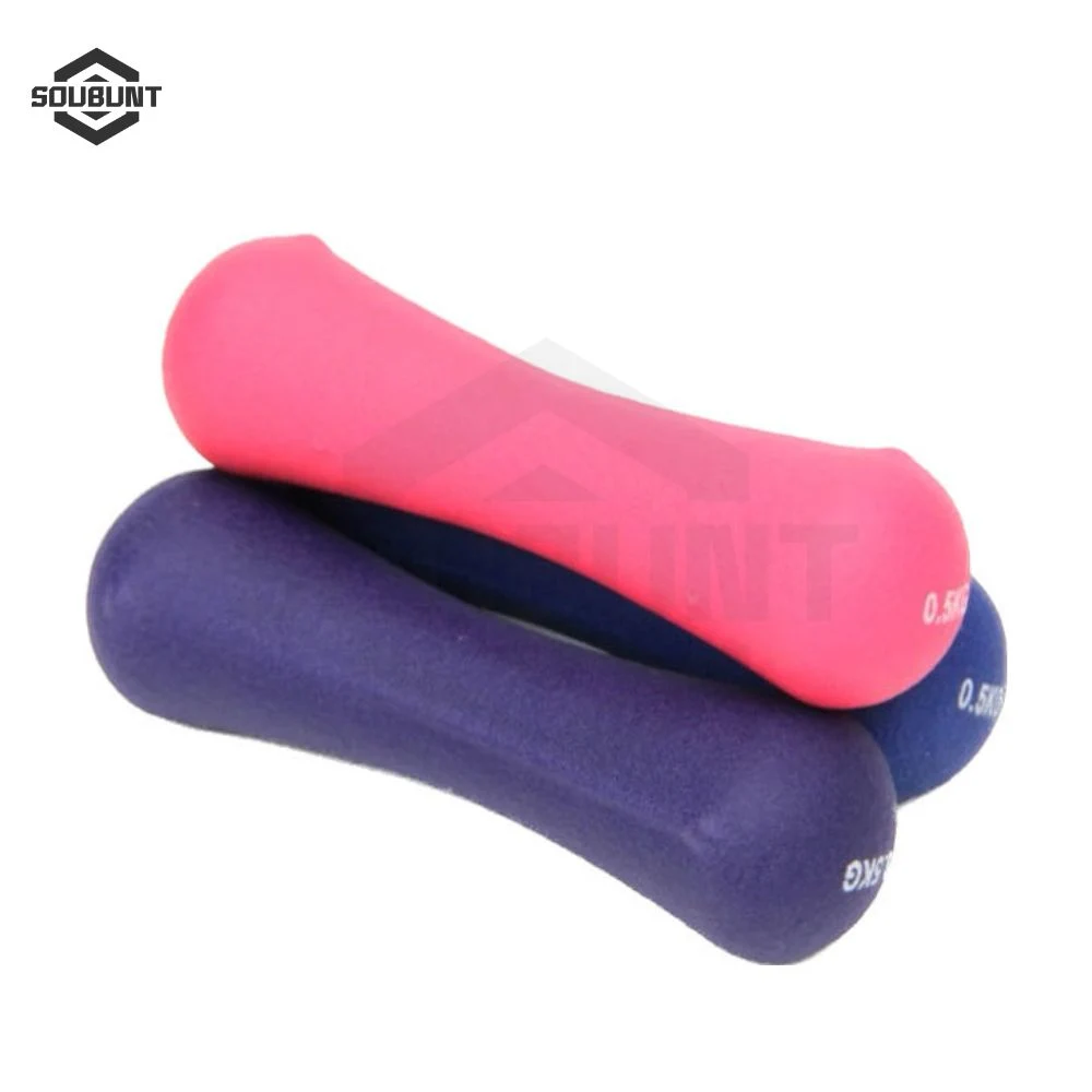 Factory Custom Women Use Vinyl PVC Neoprene Dipping Dumbbell Small Weight Bone Shape Dumbbell