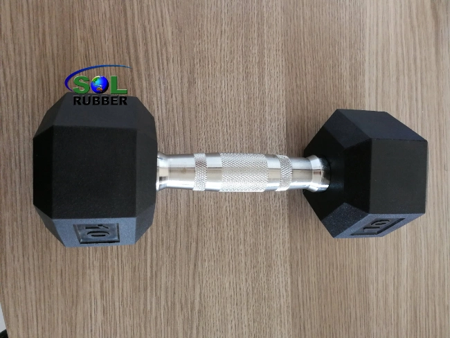 Factory Price Fitness Home Gym Equipment Rubber Hex Dumbbell