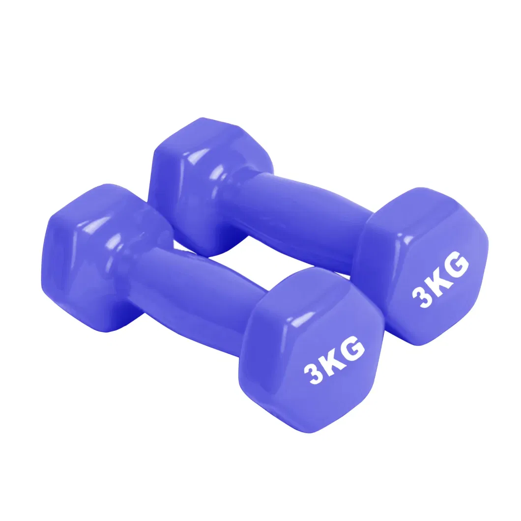 Home Workout Lady Dumbbell Aerobic Training Weights Strength Hand Weight Vinyl Coated Dumbbell Set