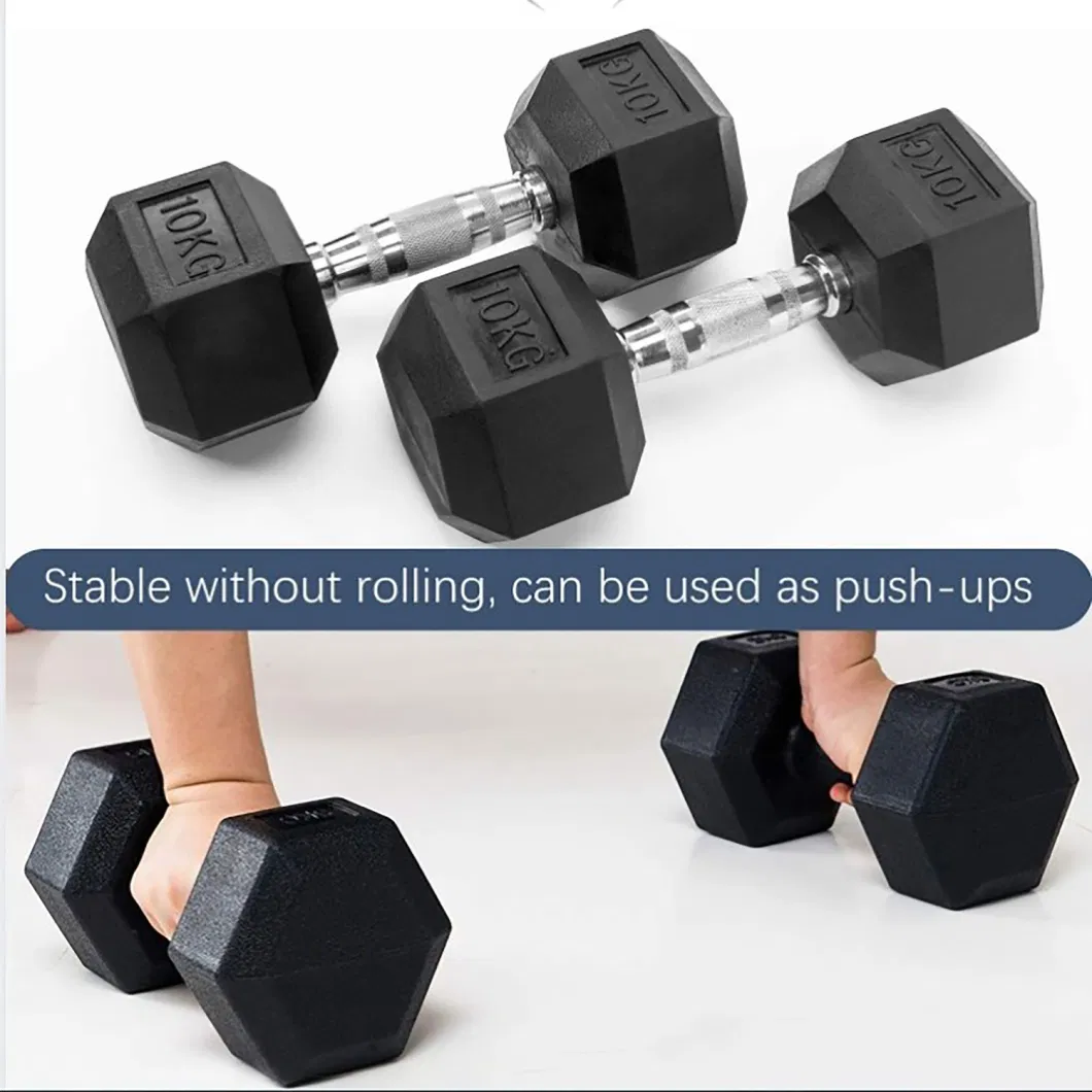 Factory Price China Manufacturer Custom Kg Free Weight Pairs Sets Rubber Hexagon Cast Iron Hex Dumbbells