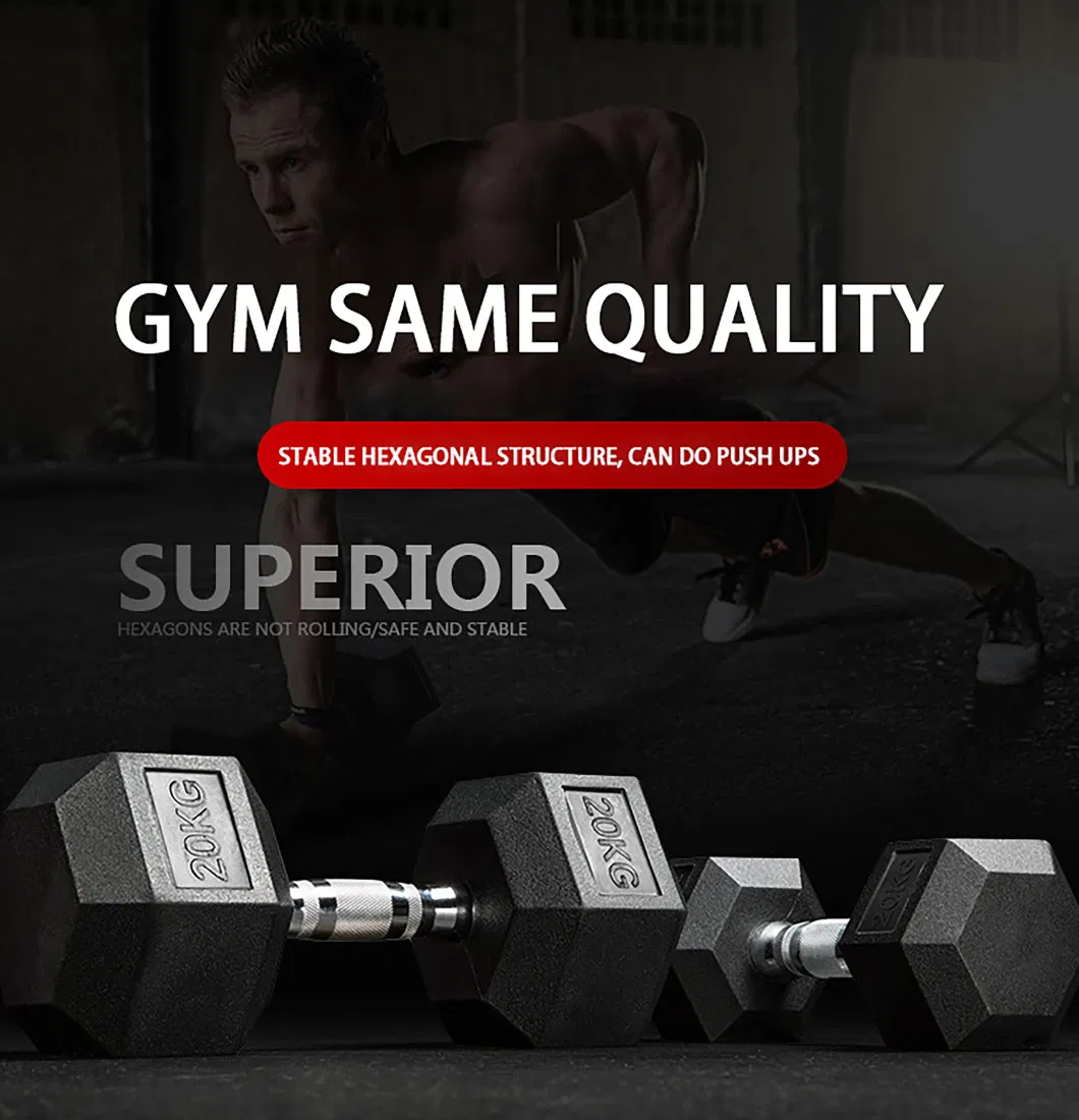 Factory Price Rubber Custom Chrome Arc Handle Rubber Hex Dumbbells Cast Iron Hexagon Dumbbells