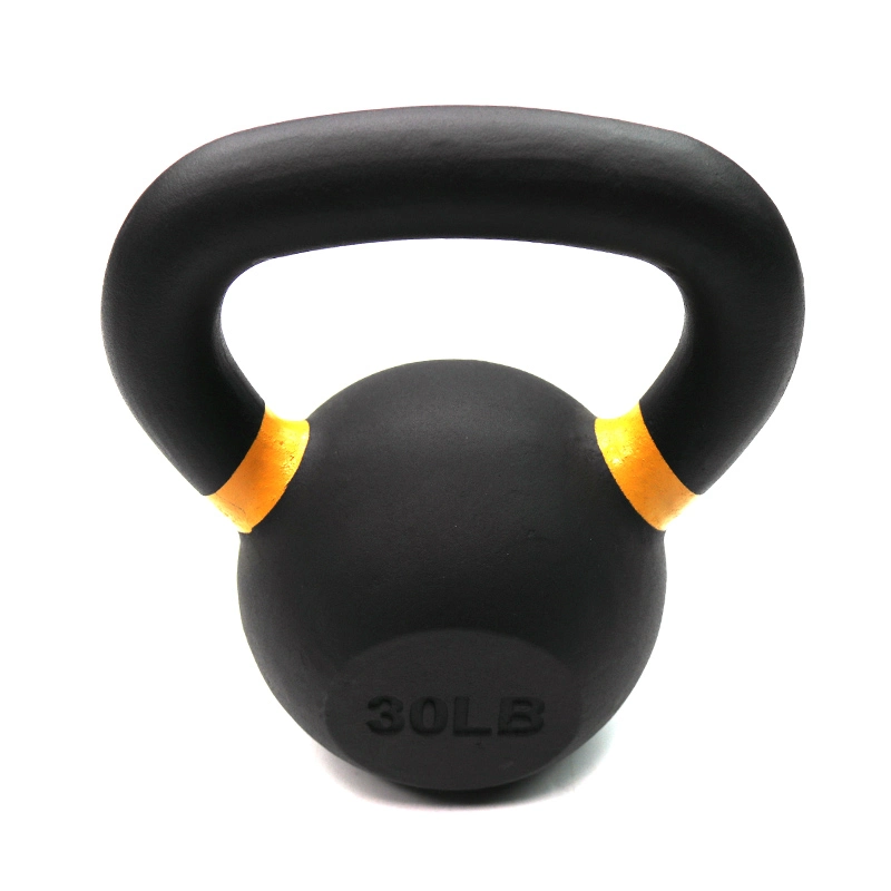 Black Cast Iron Kettlebell with Colour Rings