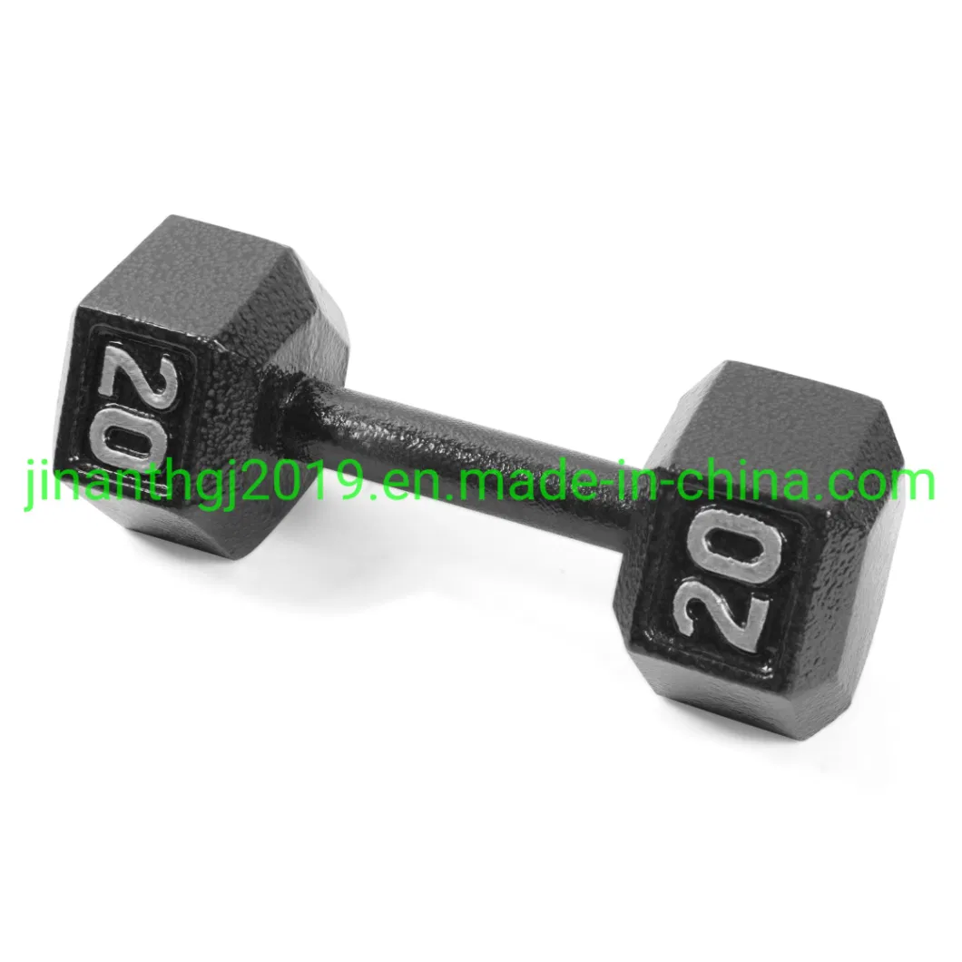 Rubber Coated Hex Casting Iron Dumbbell for Gym Workout Family Exercise