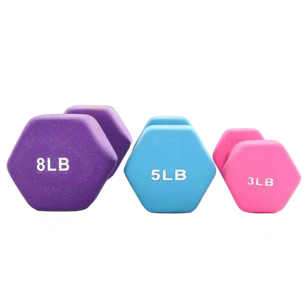 Non-Slip Dipping Colorful Fitness Neoprene Gym Equipment Free Weight Mancuernas Hexagonales Weightlifting Neoprene Dumbbells