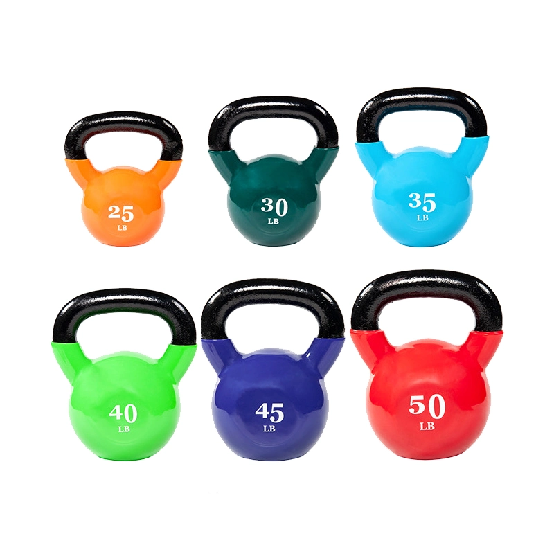 China Gym Equipment Manufacture Factory Price Weight Lifting Cast Iron Vinyl Neoprene Kettlebell Set