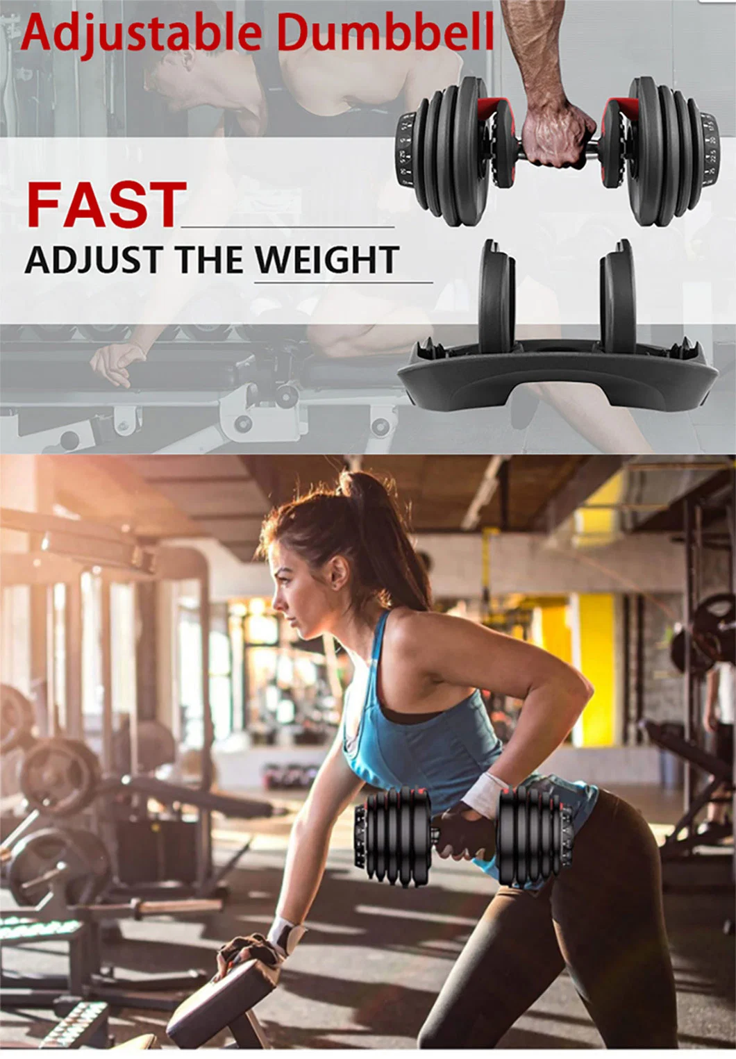 25-55 Pounds Rubber Cast Iron 5-in-1 Durable Dial Dumbbell Pair Single for Every Fitness Goal