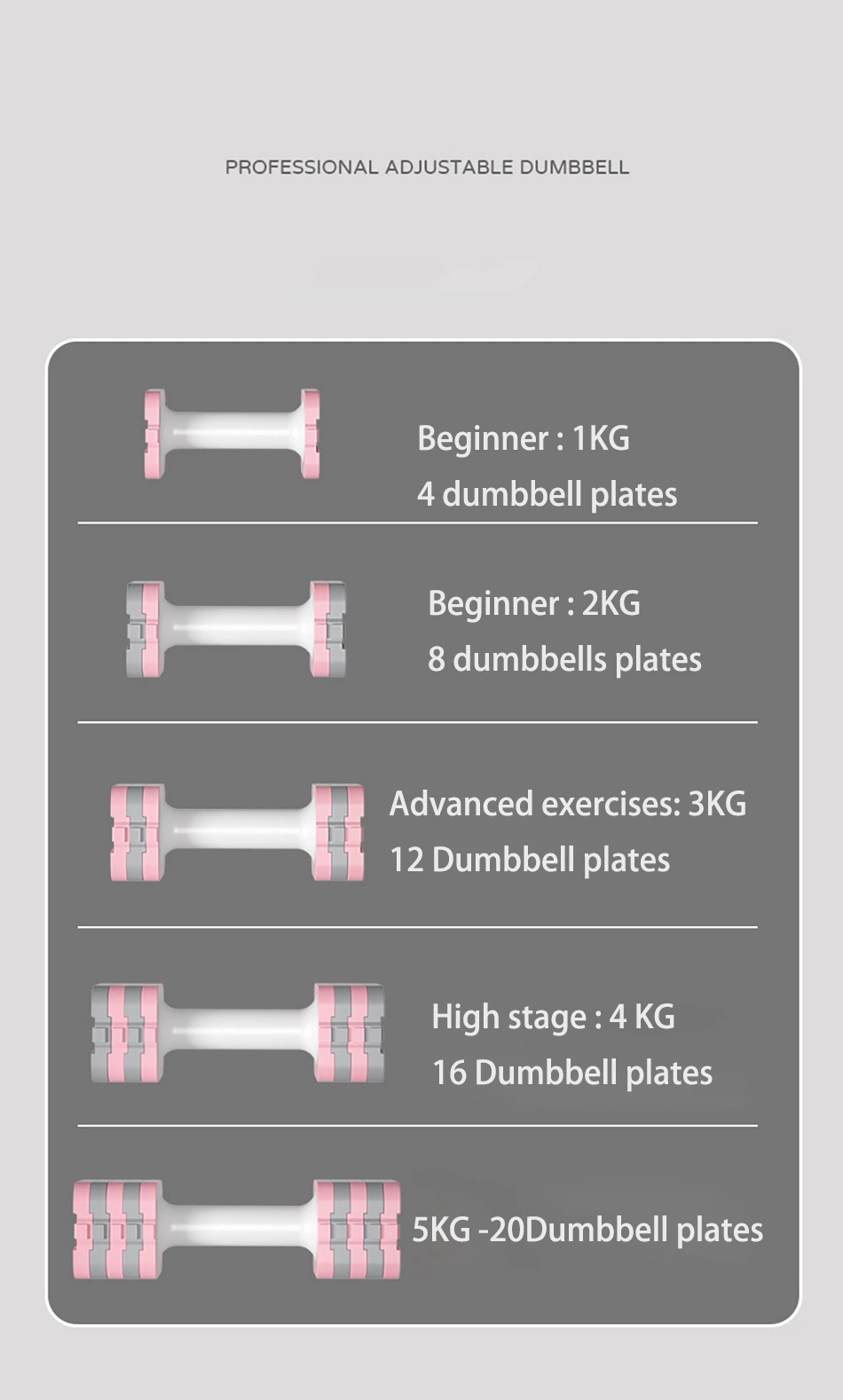 Home Gym Workout Exercise Strength Training Dumbbell for Men Women