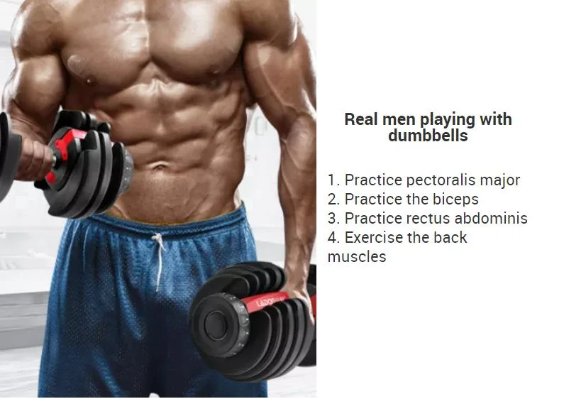 High Quality Fitness Equipment 24kg Adjustment Multiple Dumbbell Iron Weight Adjustable Dumbbell Set