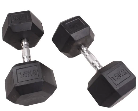 Wholesale Home Gym Fitness Hexagonal Dumbbell Weight Lifting Rubber Coated Hex Dumbbell