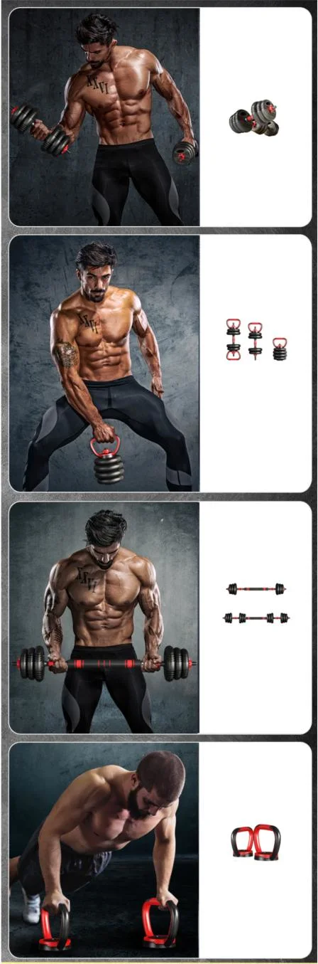 Fitness Women 20kgs Sand Dumbbell Set Men Barbell Set with Kettlebell Connector