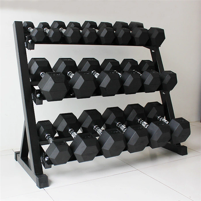 Best Quality Fitness Equipment/Gym Equipment Fixed Rubber Coated Hex Dumbbell