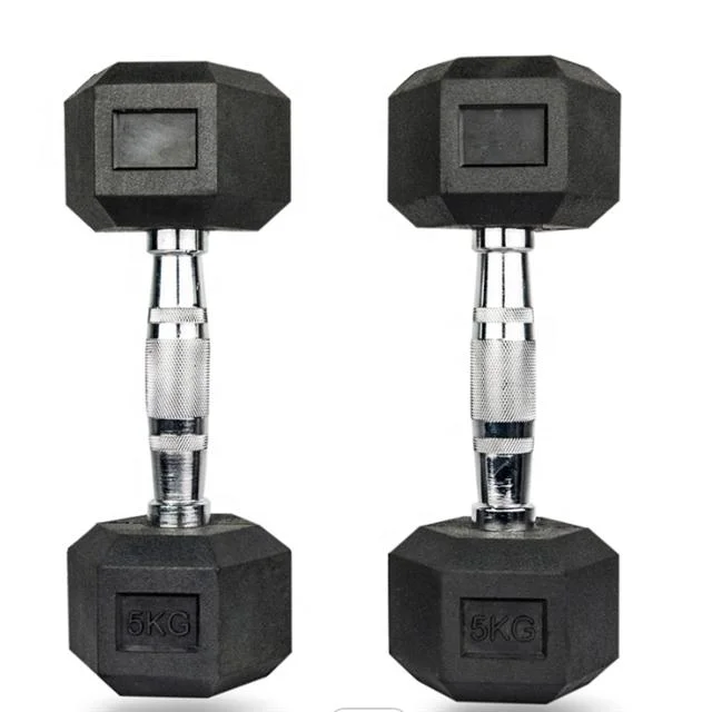 Fitness Custom Logo Hexagonal Gym PVC Rubber Colorful Black Weight Hex Dumbbell