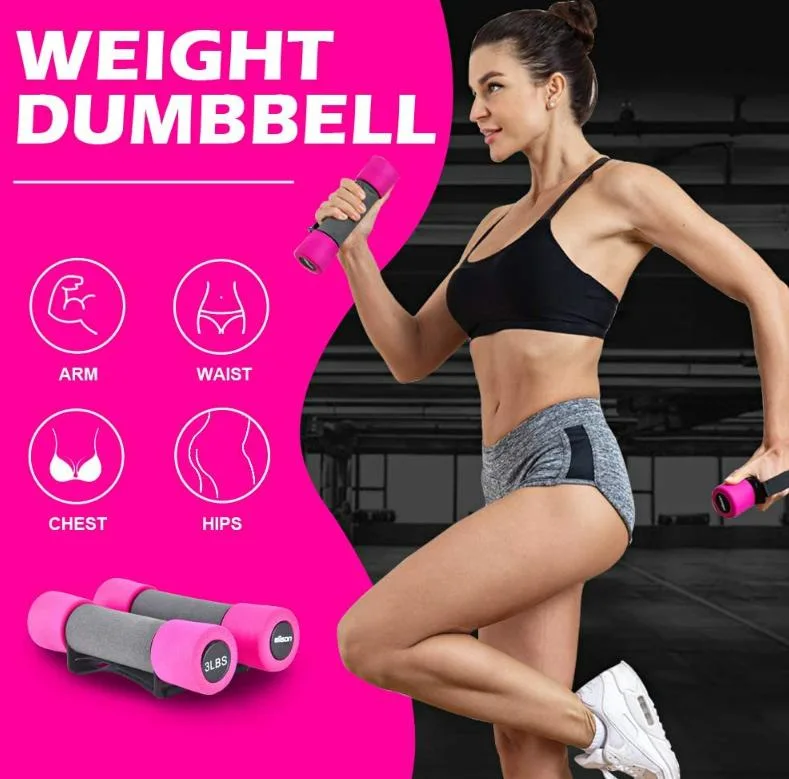 Hand Weight Set 2 with Soft Grip &amp; Adjustable Hand Straps - Exercise &amp; Fitness Dumbbell for Home Gym Equipment Workouts Strength Training Dumbbells