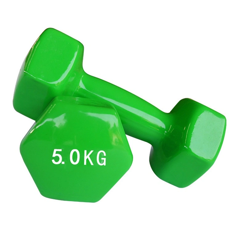 Gym Exercise Color Cast Iron Dumbbell Set Women Use Vinyl PVC Neoprene Dipping Dumbbell Cheap Gym Mancuernas Dumbbell