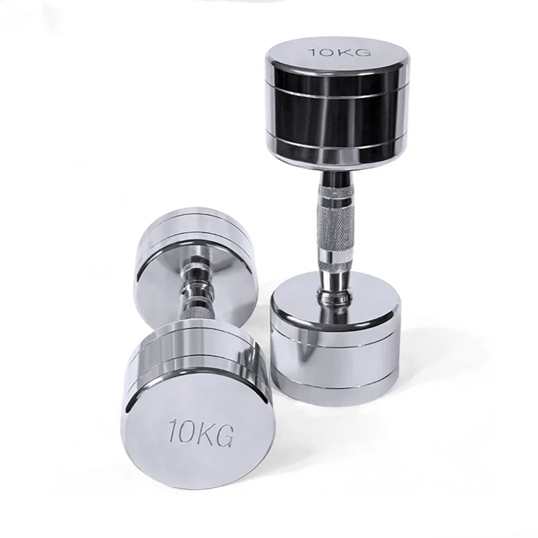 Hot Sale Home Gym Dumbbell Stainless Steel Fitness Equipment Sliver Pure Steel Small Dumbbell