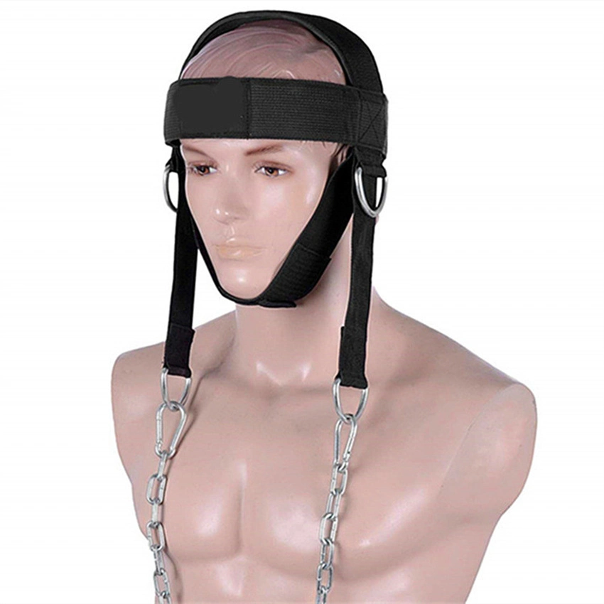 Adjustable Strap Body Building Neoprene Head Harness Weight Lifting Strap with Chain with Adjustable Straps